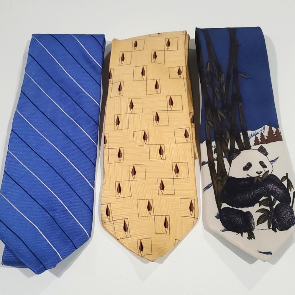 100% Silk Men's Set of 3 Business Ties